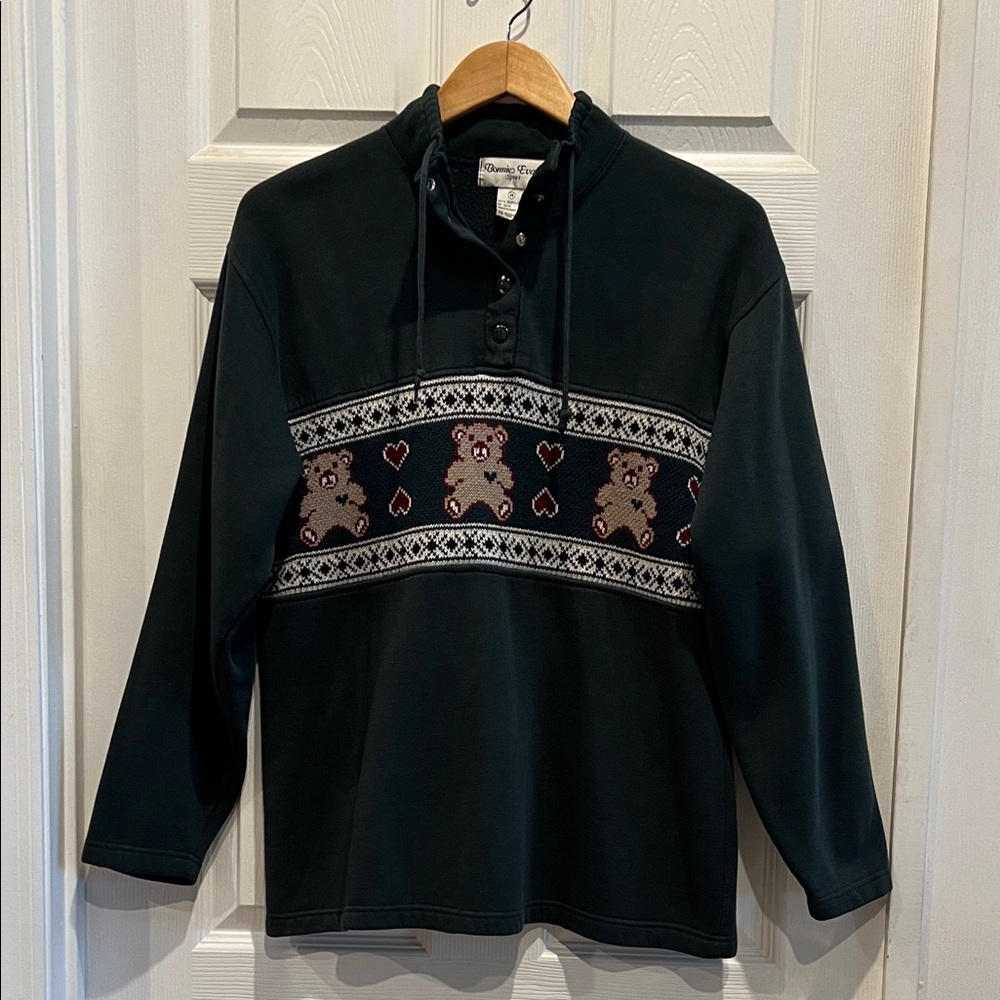 Vintage BONNIE EVANS SPORT Cottagecore Teddy Bear Sweatshirt